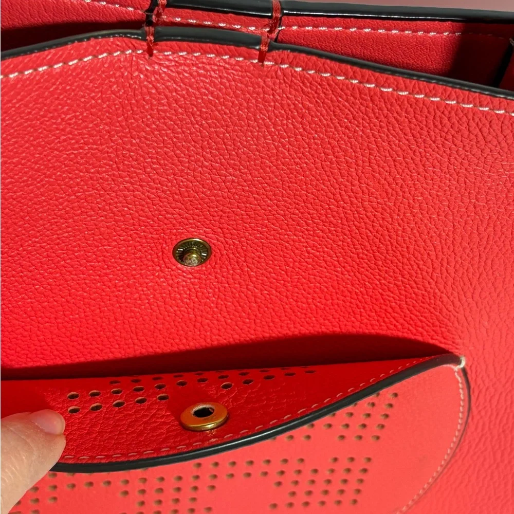 Tory Burch Vibrant Red Logo Tote